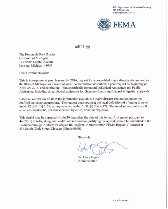 FEMA Appeal Letter Example