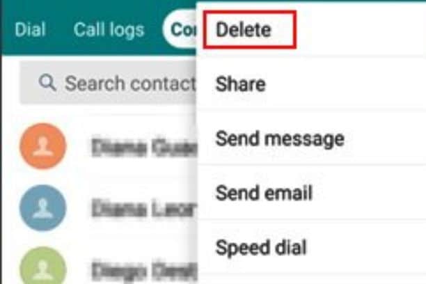 how to delete a phone number on android