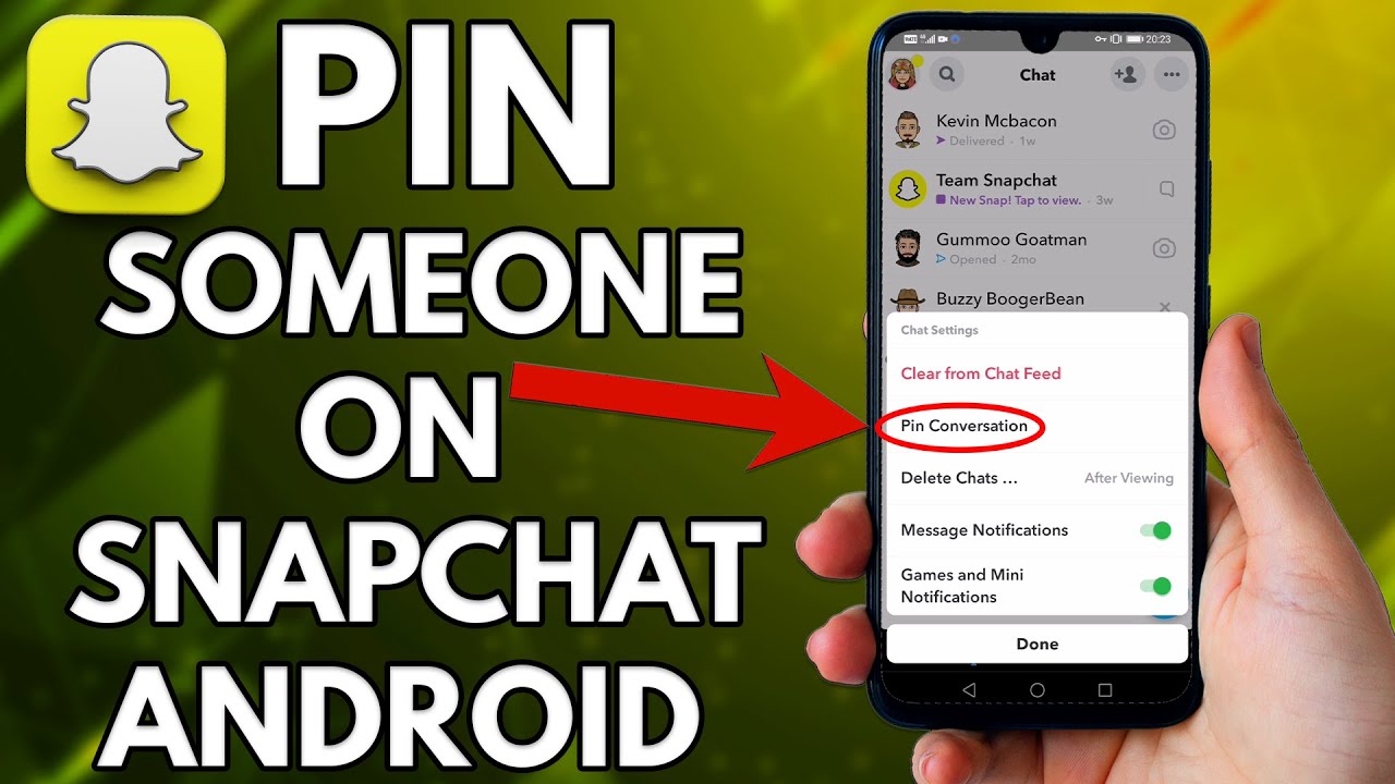 how to pin someone on snapchat android