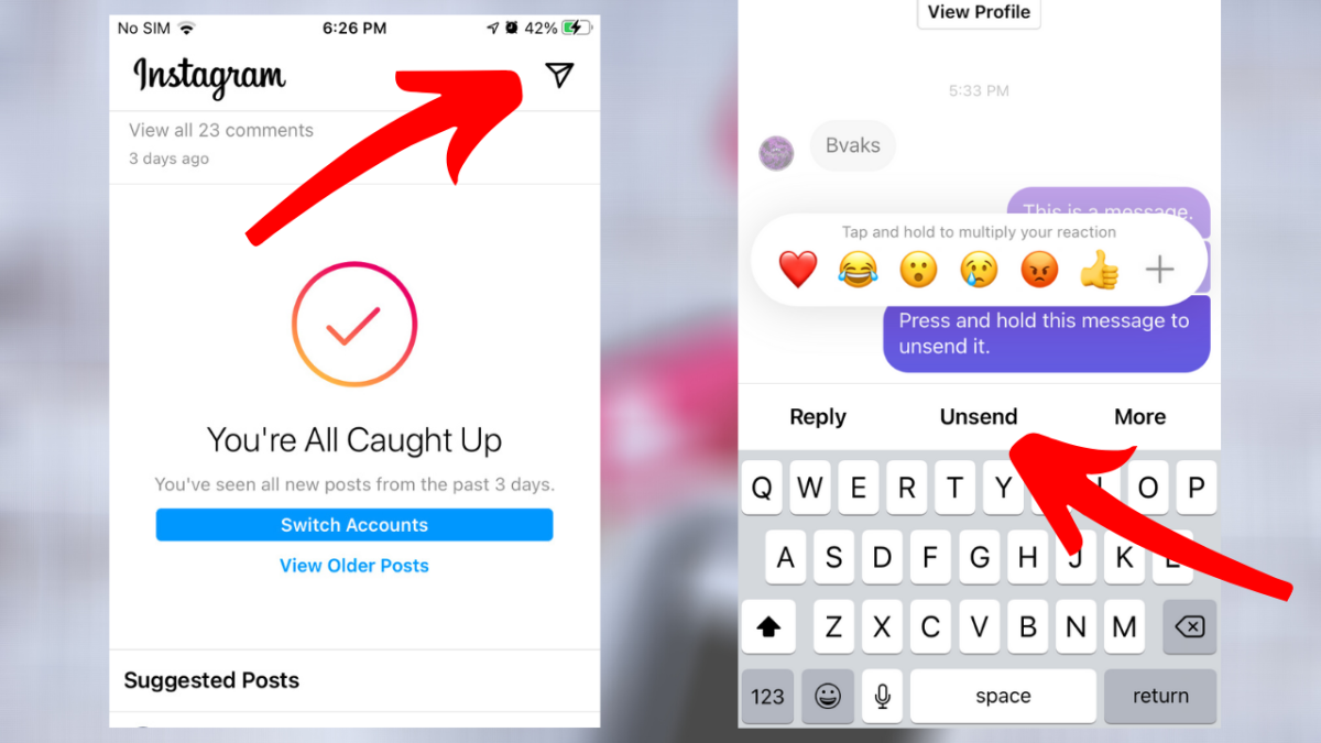 how to see unsent message on instagram