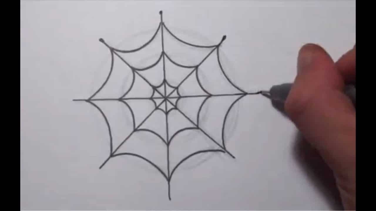 como desenhar uma teia de aranha