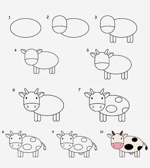 Learn how to draw a cow