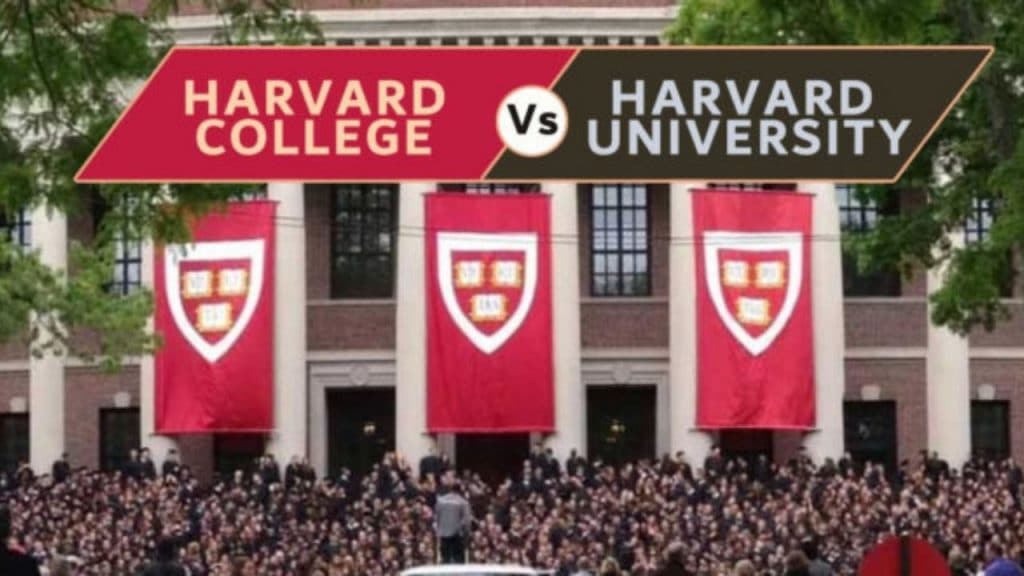 harvard college vs harvard university