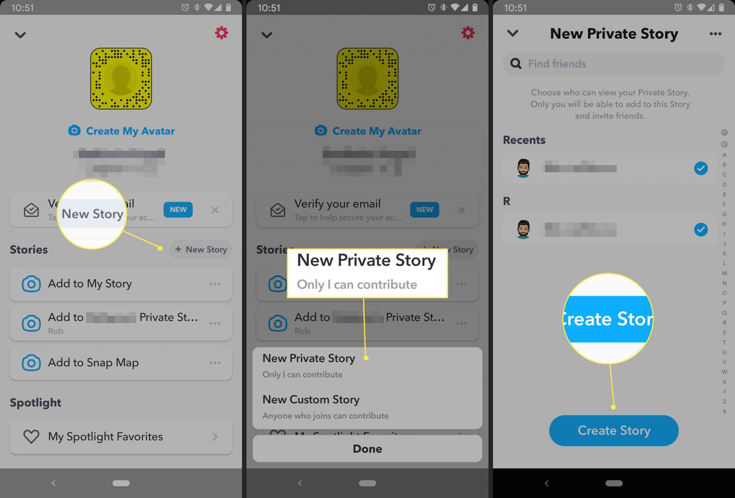 How To Add Private Story Link On Snapchat