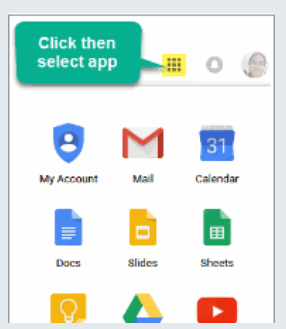 Google App login page culled from sites.google.com.